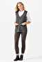 Women's V-Neck Shoulder Pocket Cover Felt Embroidered Buttoned Vest Smoked