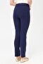 Women's Ribbed Leggings Trousers Navy Blue - 6