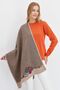 Women's Floral Embroidered Knitwear Shawl Dark Beige - 2
