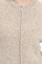 Women's Crew Neck Seamless Zippered Wool Cardigan V.Beige - 4