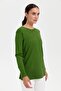 Women's Round Neck Seamless Glittery Blouse with Buttons on the Sides K.Yosun - 5