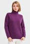 Women's Woolen Sweater with Full Turtleneck and Hair Braided Shoulder Detail - A.purple - 3