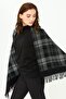 Women's Tricolor Shawl Black