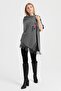 Women's Knitwear Brass Knitted Embroidered Wool Shawl Smoked - 6
