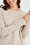 Women's Crew neck Slit Sweater V.Beige - 2