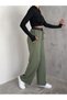 Women's Modal Fabric Wide Cut Bol Cuff Tracksuit Double Pocket Waist Detail - 4