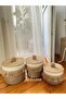 Wicker Jute Basket Organizer with Lid - 3