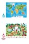 2-Piece Children's Puzzle - 100 Pieces Animal World Map and 50 Pieces Magic Unicorn - 3