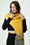 Saffron Plaid Patterned Winter Scarf - Elegance and Warmth Designed Sal1212 - 3