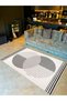 Mira Black Shape Detailed Gray White Woven Base Modern Decorative Carpet Mira5836 - 4