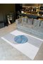 Mira Black Shape and Blue Detailed Gray White Woven Base Modern Decorative Carpet Mira5837 - 4