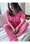 Women's Short Sleeve Cotton Pajama Set with Pink Underwear