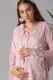 Effortt Pink Maternity and Postpartum Nightgown Set with Robe - 2