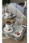 Cherry Pattern Needlework Embroidered Off-White Cocktail Napkin for Coffee Side Servings - 3