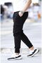 Molamoda Tomassi Black Cargo Pocket Men's Trousers with Elastic Waist and Leg - 2