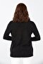 Women's Silvery Sweater with Buttons on the Sides and Skirt, Black - 7