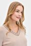 Women's V-Neck Embroidered Cotton Blouse Mink - 2