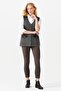 Women's V-Neck Shoulder Pocket Cover Felt Embroidered Buttoned Vest Smoked - 2