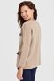 Women's Crew Neck Tasseled Square Accessory Wool Jacket Red Beige - 7