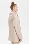 Women's Hooded Short Trench Coat with Pockets Beige - 3