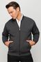 Men's Stand Collar Steel Knit Wool Knitwear Coat Gray - 7
