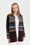 Women's Polo Collar Skirt Felted Araboy Wool Cardigan Dark Brown - 8