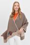 Women's Floral Embroidered Knitwear Shawl Dark Beige