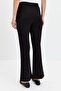 Women's Elastic Waist Spanish Leg Leggings Trousers Black - 2