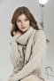 Women's Embroidered Wool Scarf V.beige - 5