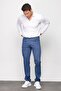 Men's Elastic Waist 5-Pocket Cotton Trousers Blue - 7