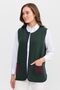 Women's Crew Neck Water Stone Bead Embroidered Short Vest Green - 4