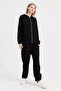 Women's Hooded Mesh Sweat with Side Pockets Black - 5