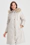 Women's Hooded Checkered Long Quilted Coat Beige - 5