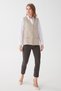 Women's Steel Knit Pocket Zippered Plain Knitwear Vest Beige - 6