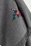 Women's Knitwear Brass Knitted Embroidered Wool Shawl Smoked - 8