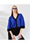 Women's Blue Color Buttoned Knitwear Cardigan