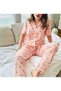 Women's Short Sleeve Cotton Pajama Set with Salmon Polka Dots - 6