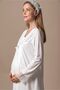 Cotton Maternity Nightgown with Hidden Breastfeeding Feature Effortt - Ecru - 4