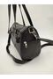 Luxury Women's Hand Shoulder and Arm Bag - Multi-Compartment, Black Genuine Leather - 6