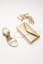 Women's Platform Stone Embellished Evening Dress and Bag Set