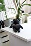 Women's Black Teddy Bear Mascot Detailed Thick Chain Strap Phone Bag
