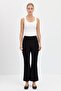 Women's Elastic Waist Spanish Leg Leggings Trousers Black - 3