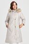 Women's Hooded Checkered Long Quilted Coat Beige - 4