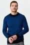 Men's Half Turtleneck Patterned Sweater Navy Blue