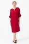 Women's Collar Chain Accessory Linen Dress Red - 2