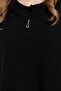 Women's Stand Collar Sleeve and Pocket Embroidered Poncho Black - 8