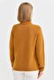 Women's Full Turtleneck Shoulder Hair Braided Wool Sweater Mustard - 8