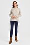 Women's Crew neck Slit Sweater V.Beige - 5