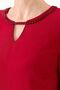 Women's Collar Chain Accessory Linen Dress Red - 8
