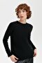 Women's Crew Neck Seamless Pocketed Wool Sweater Black - 6